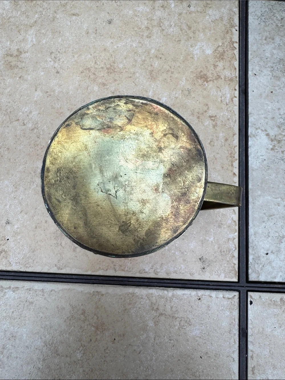 Copper and Brass Decorative Tankard with Aztec /Mayan Medallion